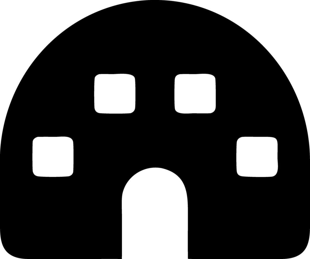 igloo black fill icon vector