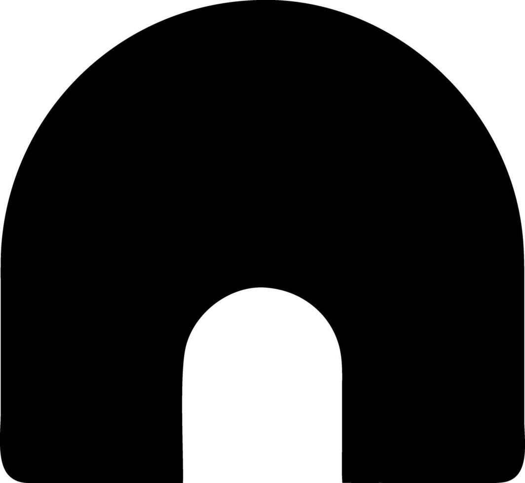 igloo black fill icon vector