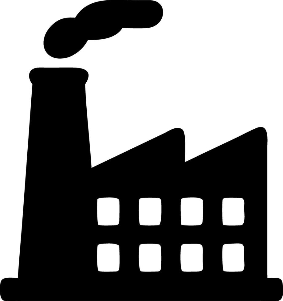 industry black fill icon vector