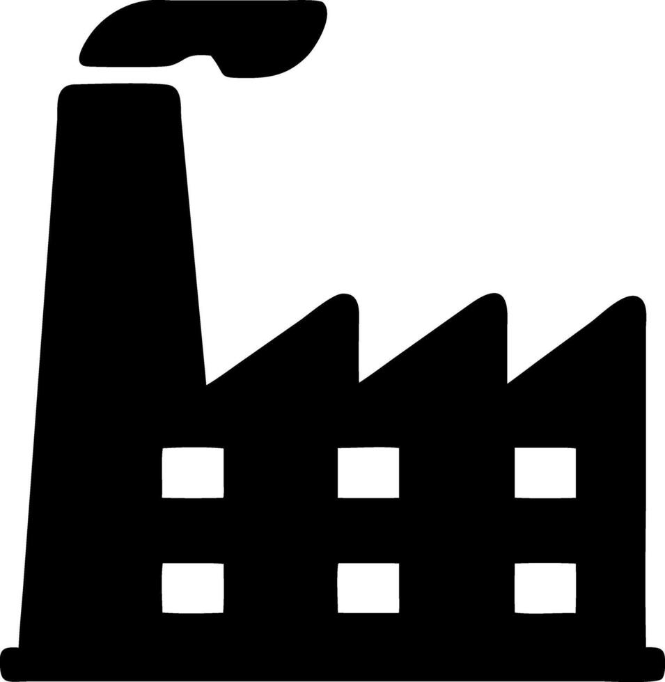 industry black fill icon vector