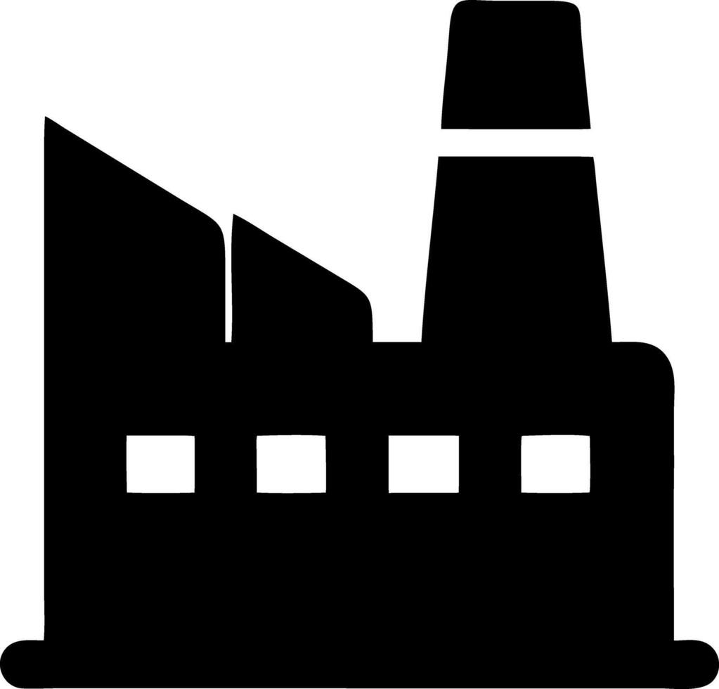 industry black fill icon vector