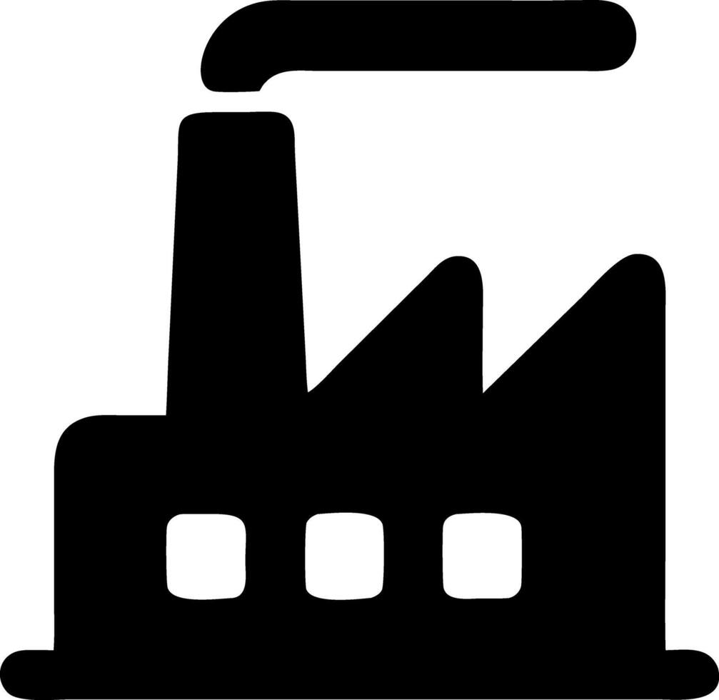 industry black fill icon vector