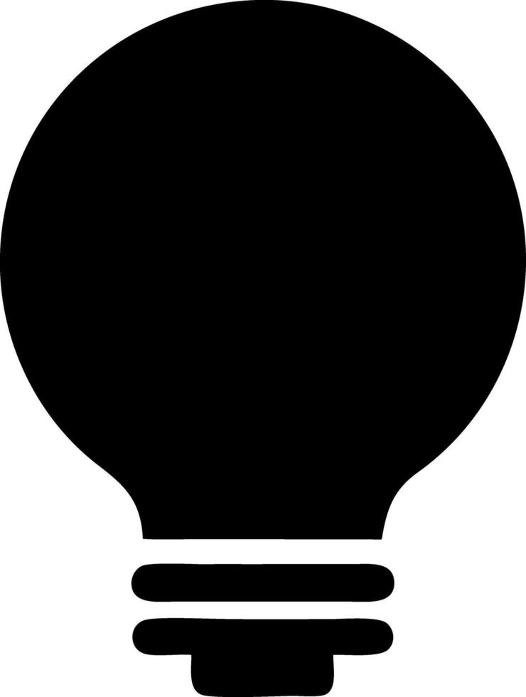 lightbulb black fill icon vector