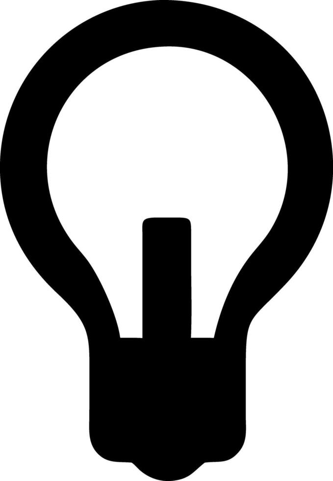 lightbulb black fill icon vector