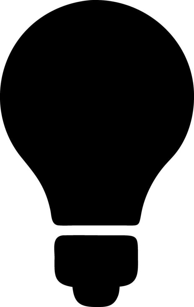 lightbulb black fill icon vector