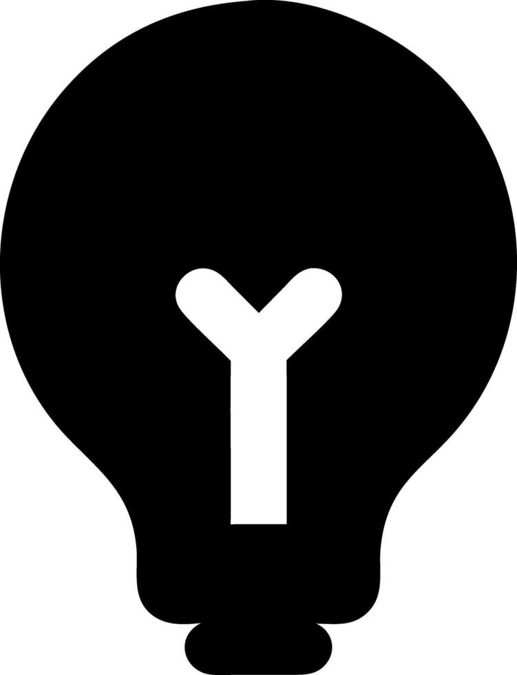 lightbulb black fill icon vector