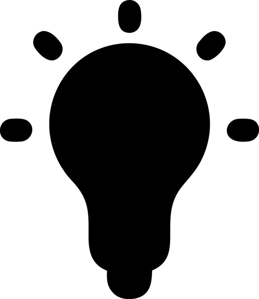 lightbulb black fill icon vector