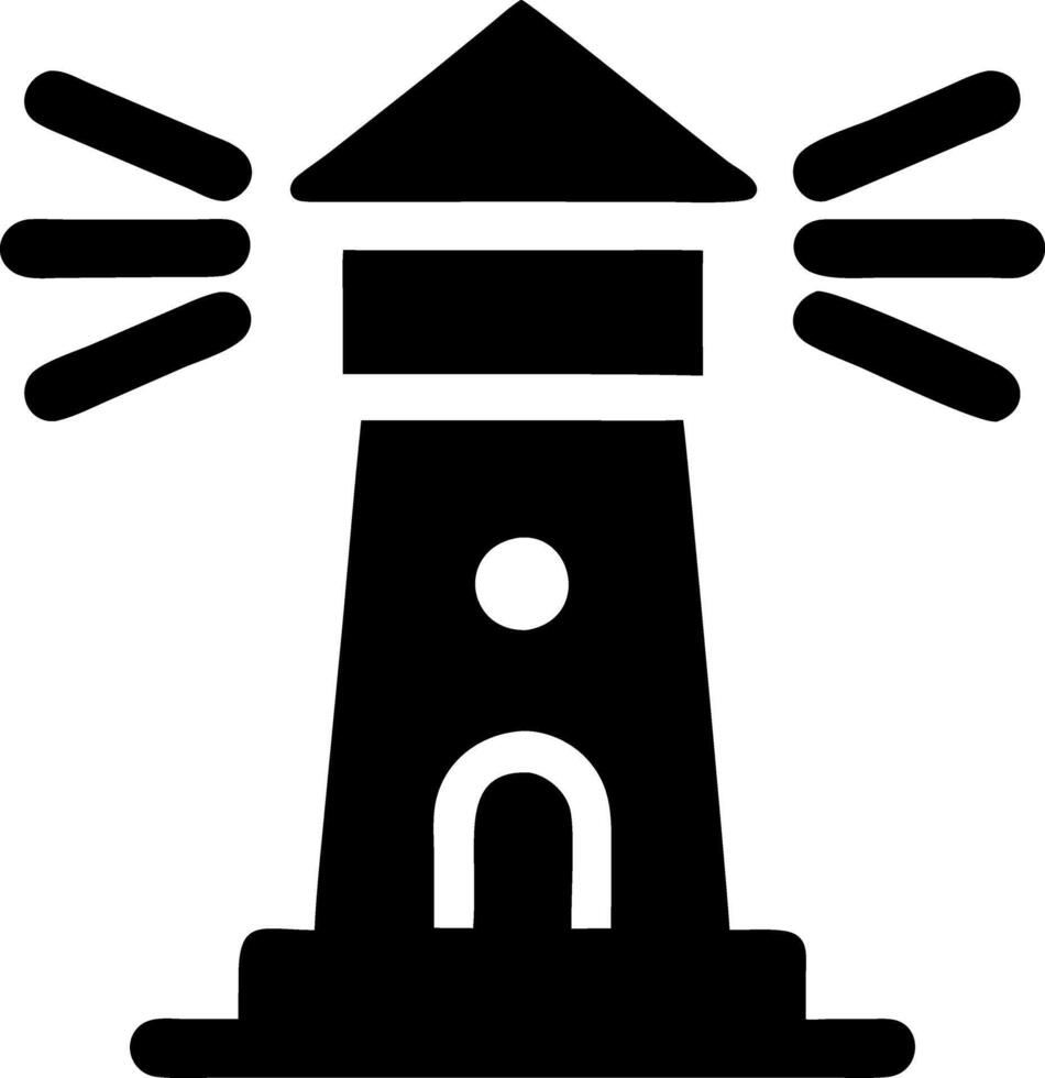 lighthouse black fill icon vector