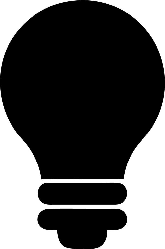 lightbulb black fill icon vector