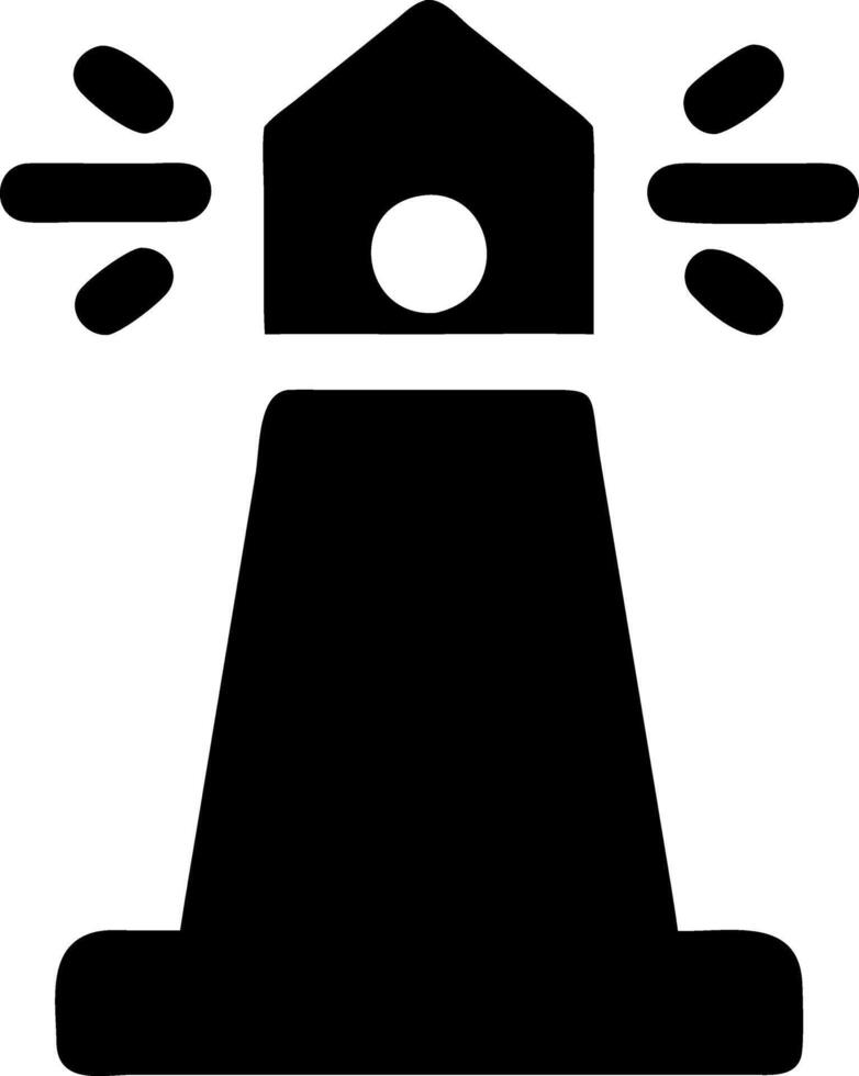 lighthouse black fill icon vector