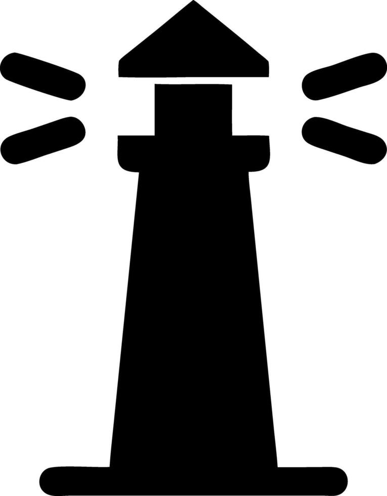 lighthouse black fill icon vector
