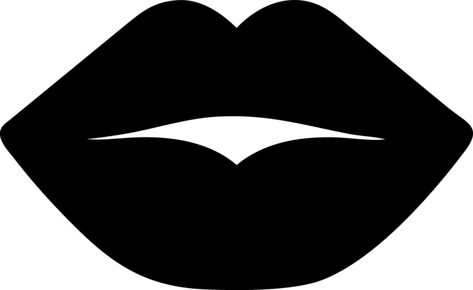 lips black fill icon vector