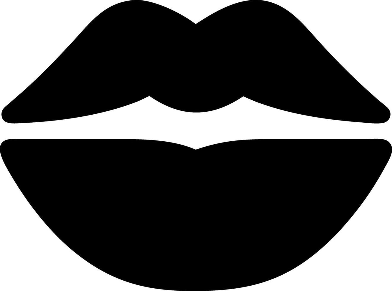 lips black fill icon vector