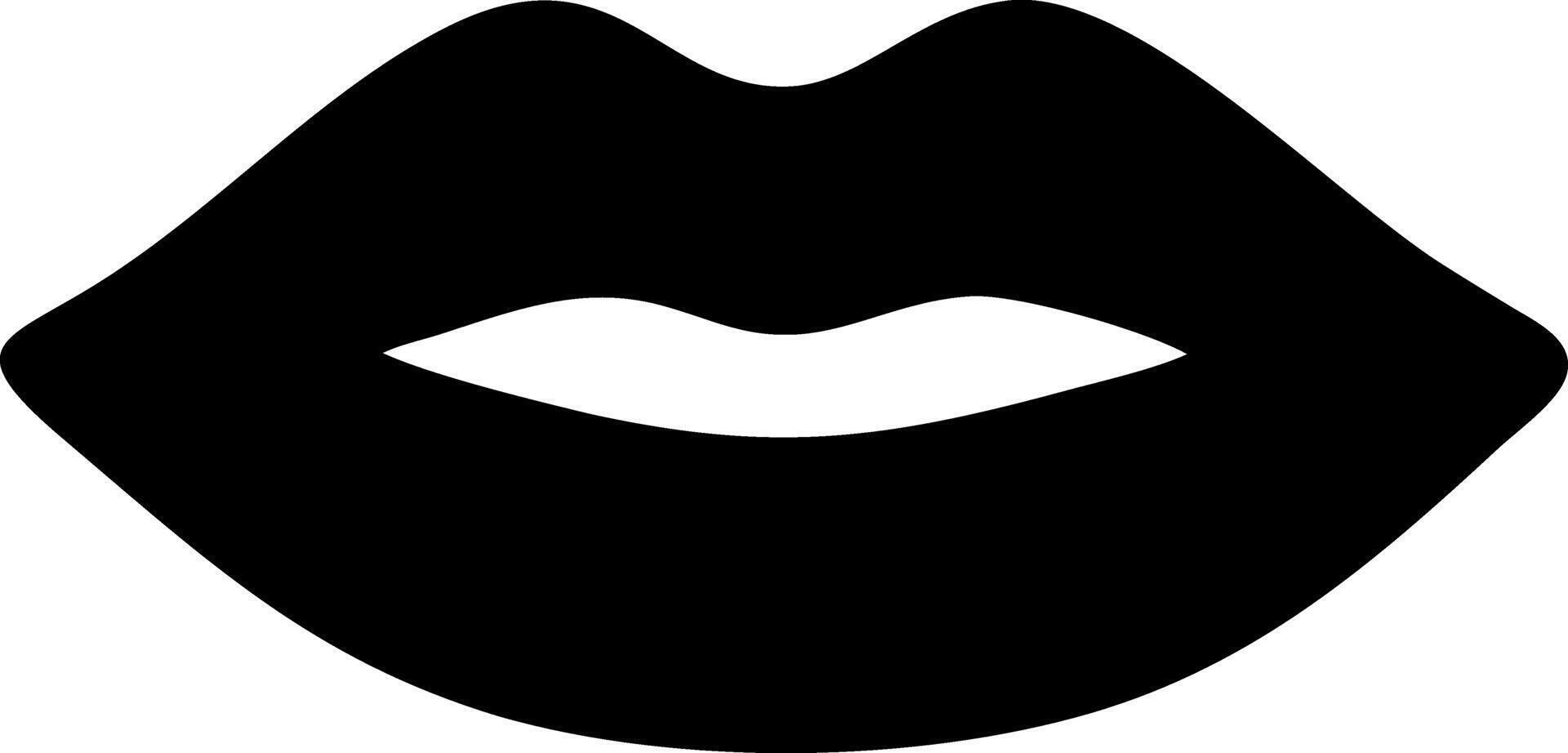 lips black fill icon vector
