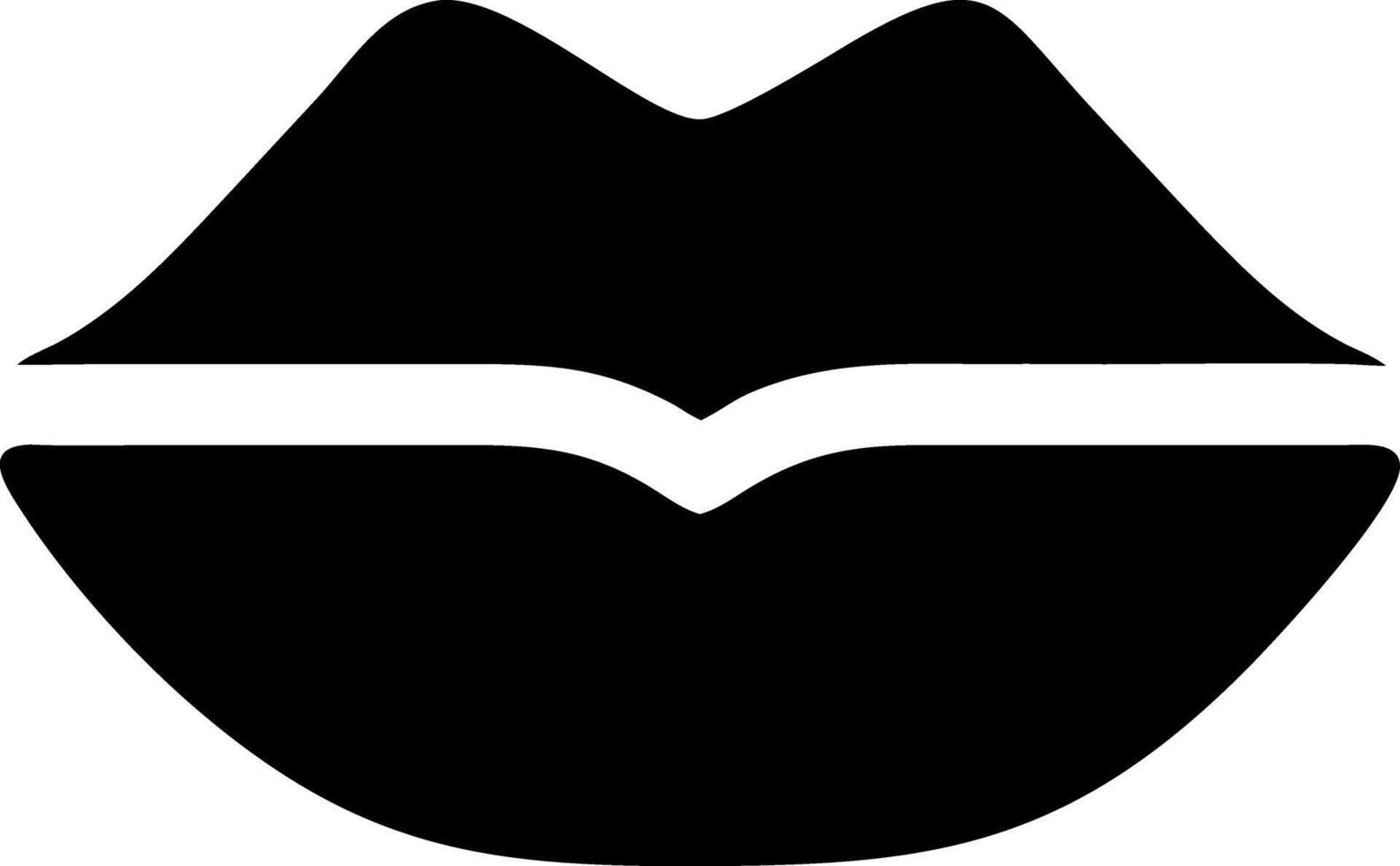 lips black fill icon vector
