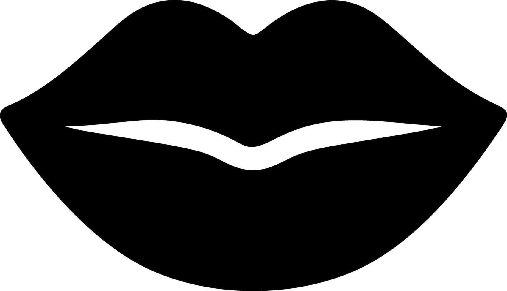 lips black fill icon vector
