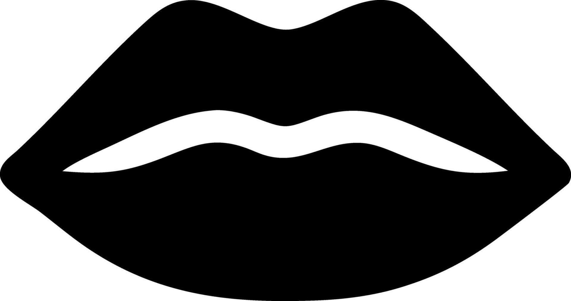 lips black fill icon vector