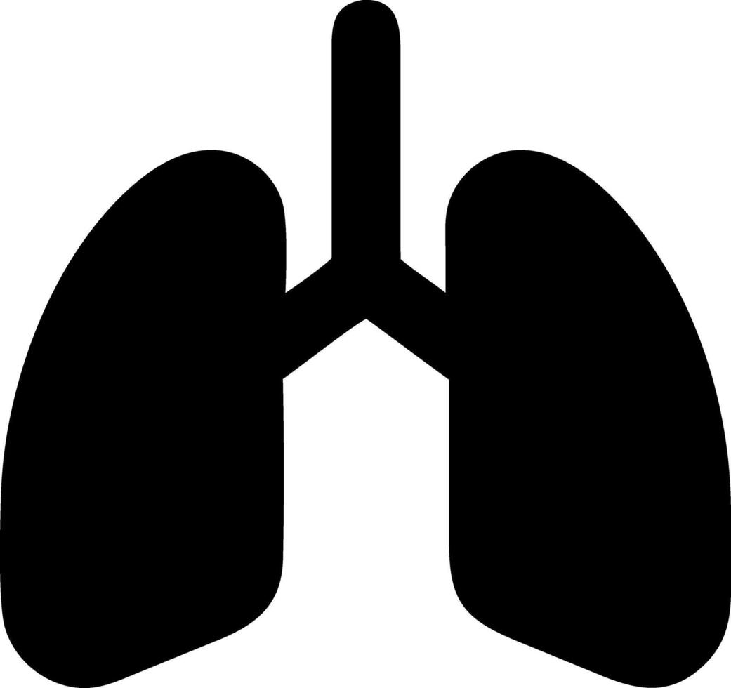 lungs black fill icon vector
