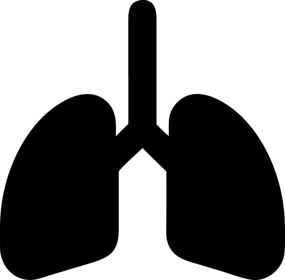 lungs black fill icon vector