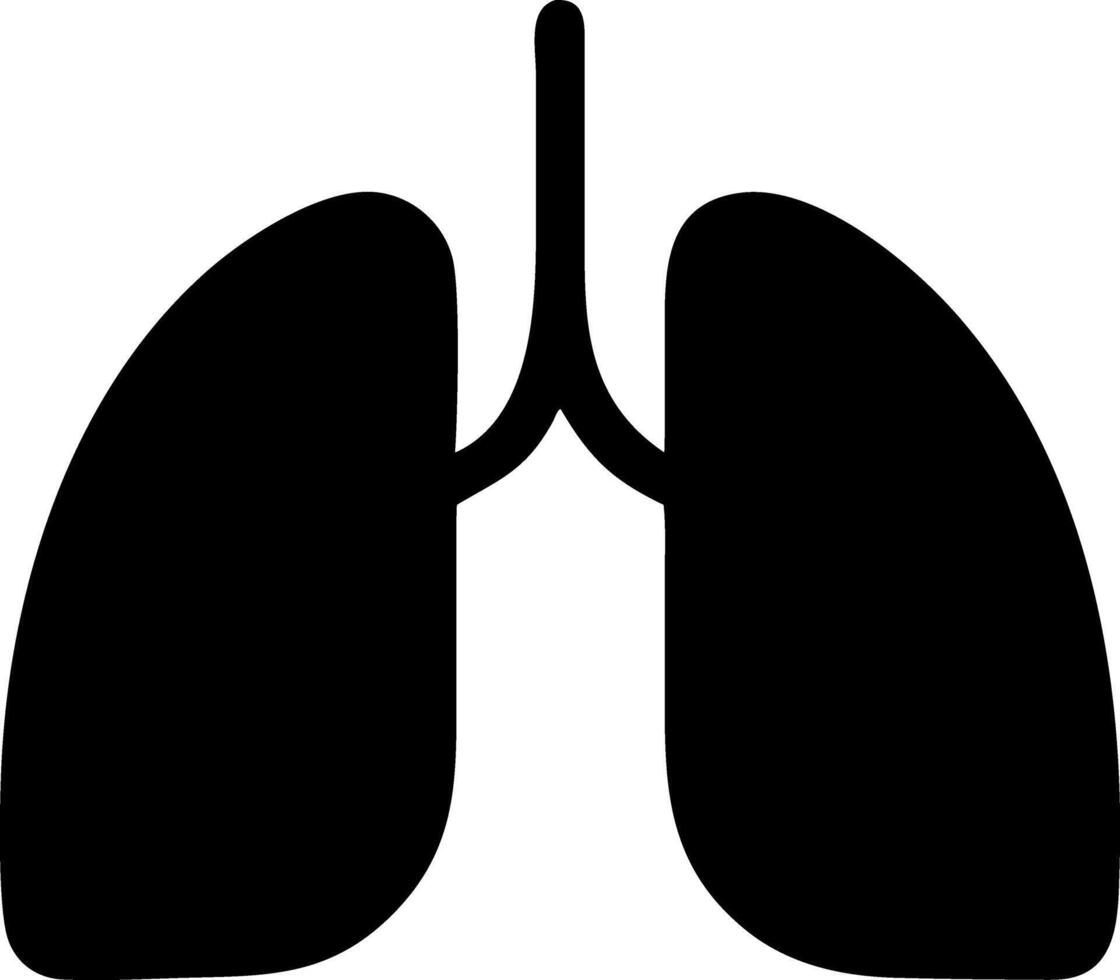 lungs black fill icon vector