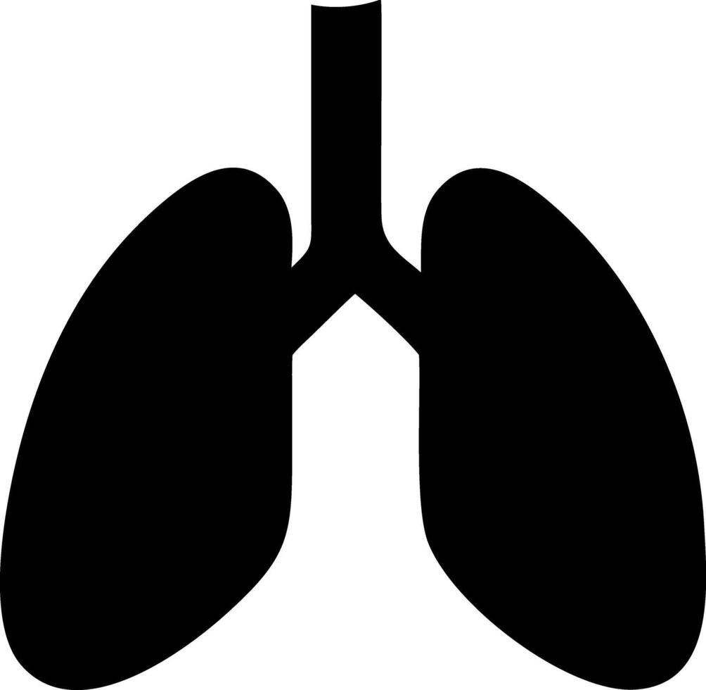 lungs black fill icon vector