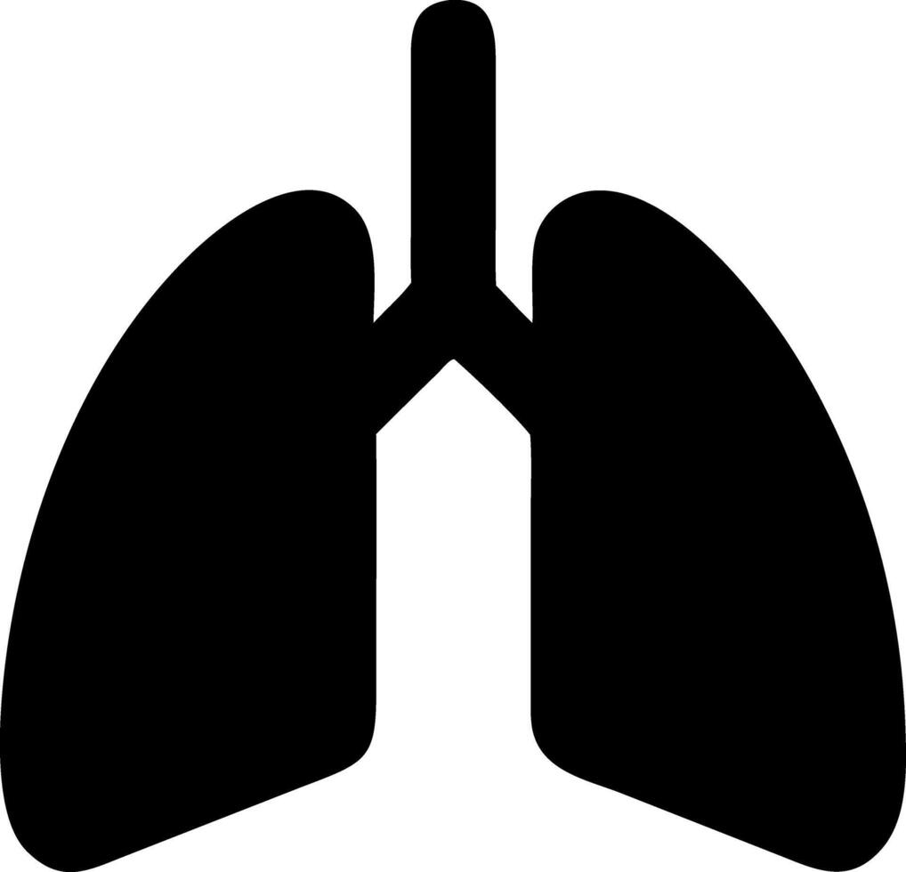 lungs black fill icon vector