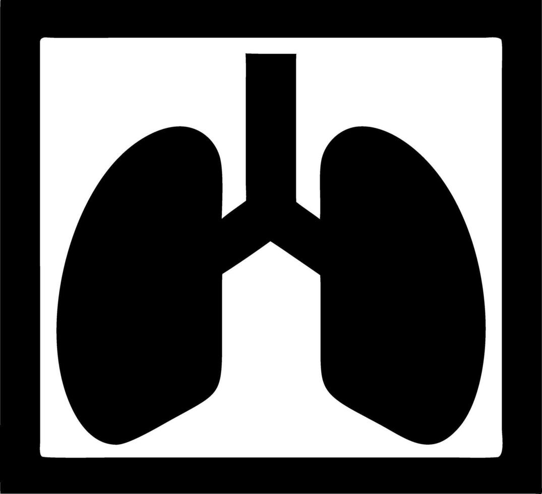 lungs black fill icon vector