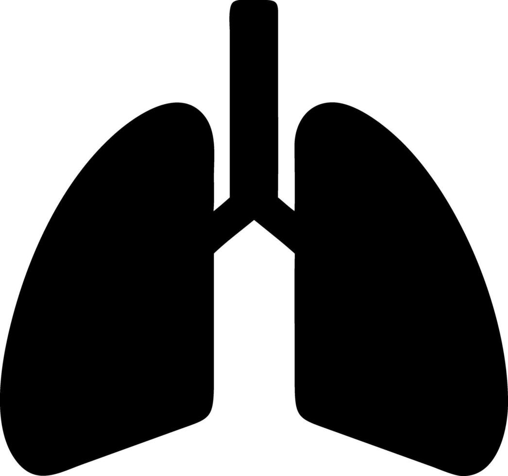 lungs black fill icon vector