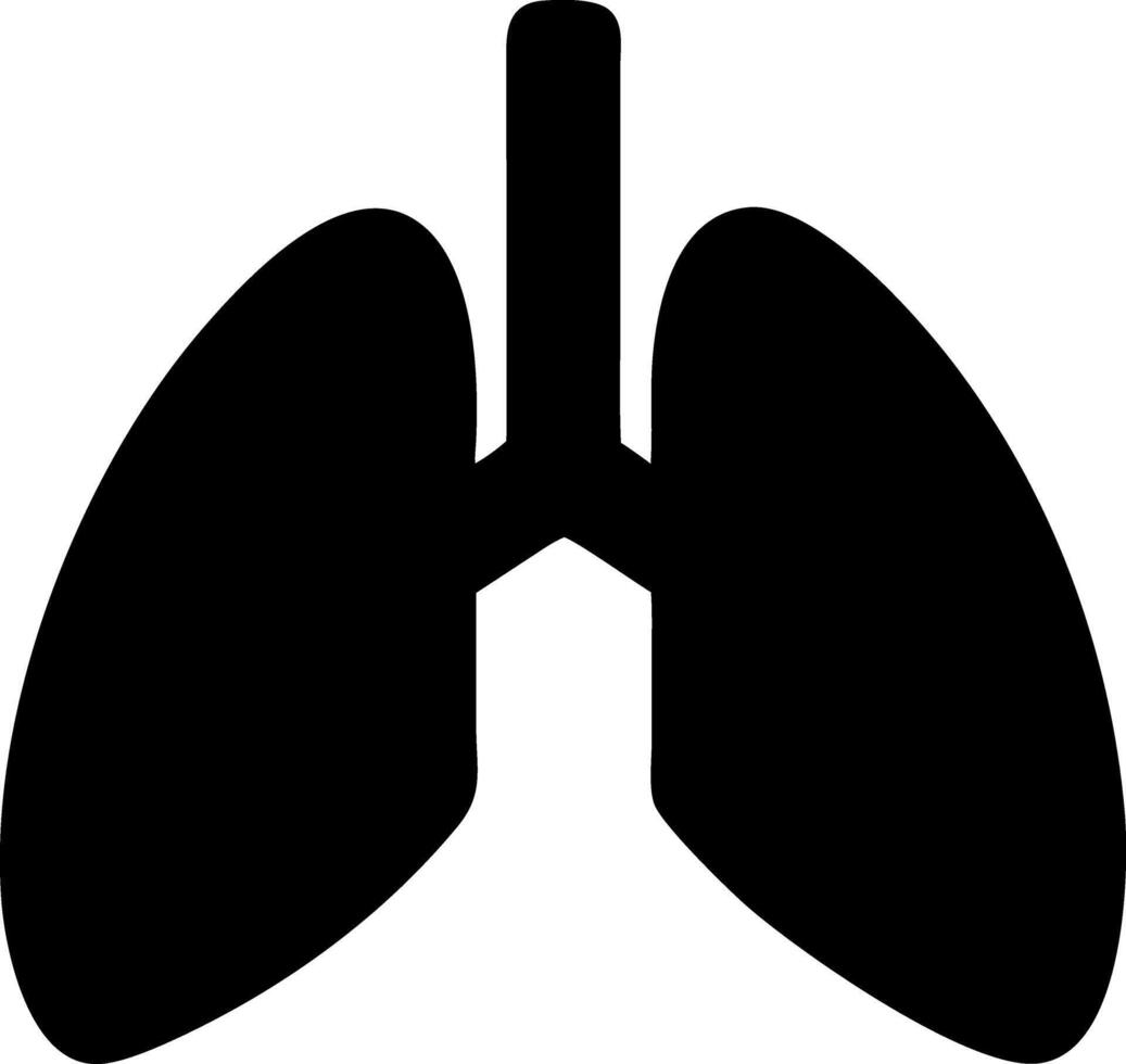 lungs black fill icon vector