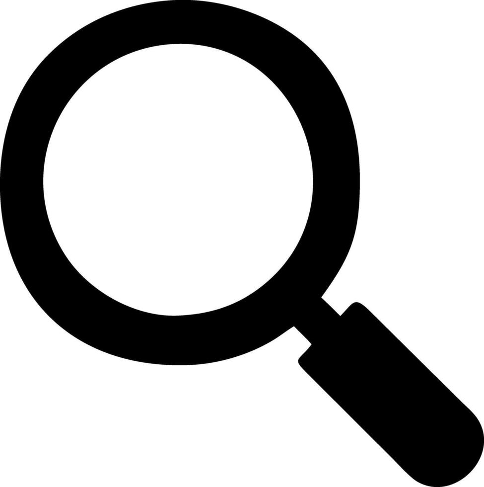 magnifying glass black fill icon vector