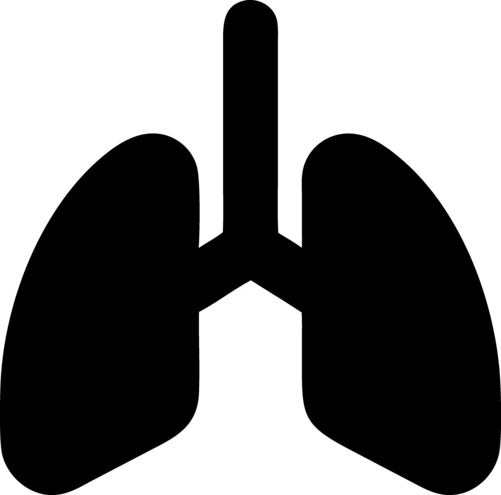 lungs black fill icon vector