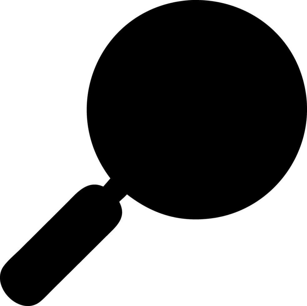magnifying glass black fill icon vector