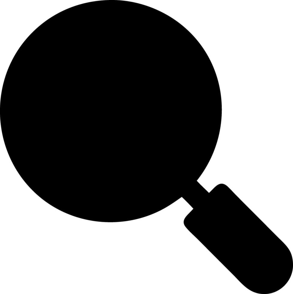 magnifying glass black fill icon vector