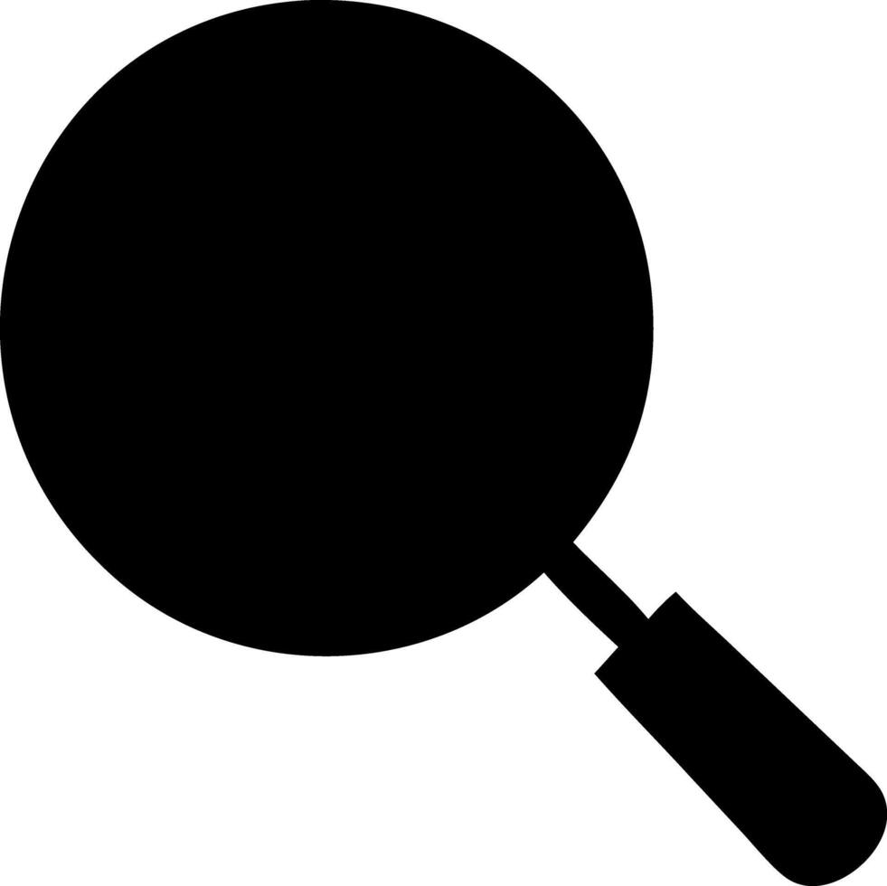 magnifying glass black fill icon vector