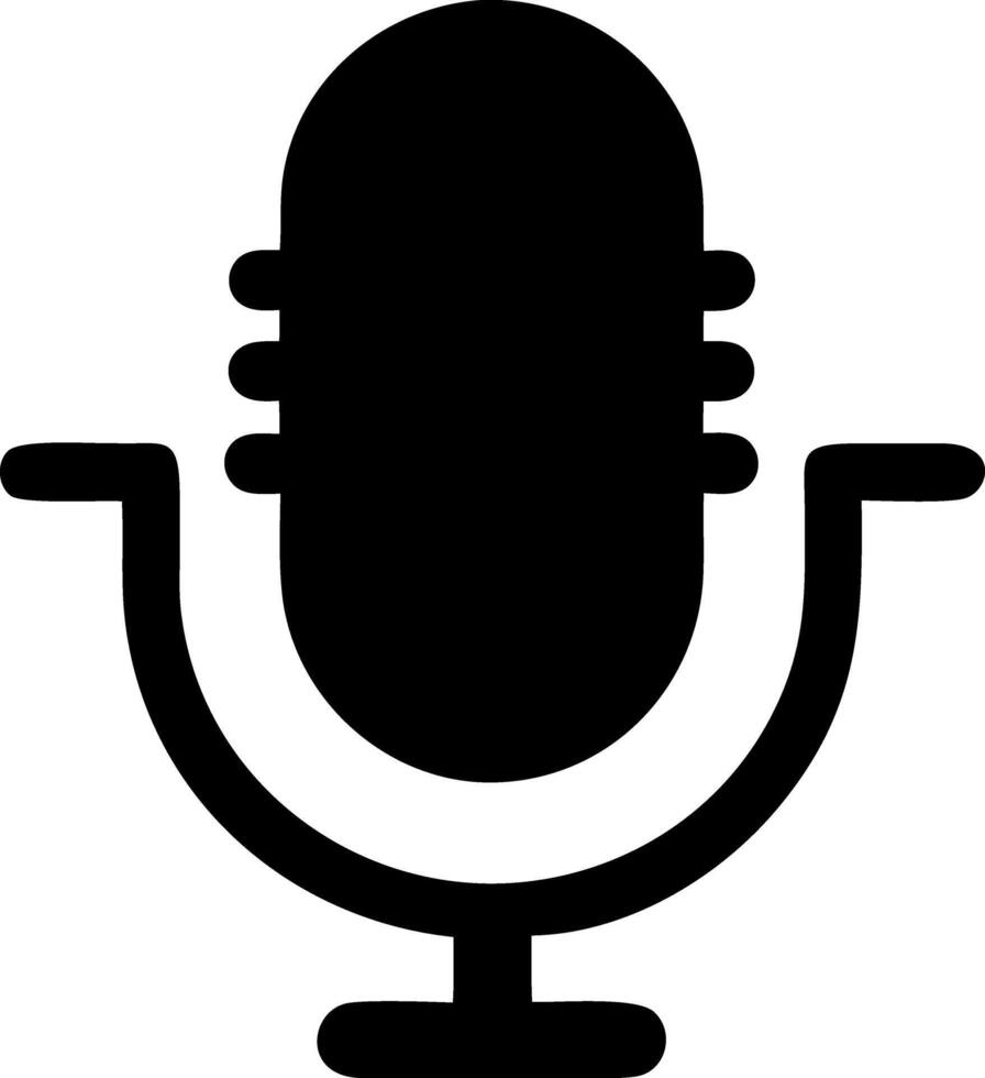 microphone black fill icon vector