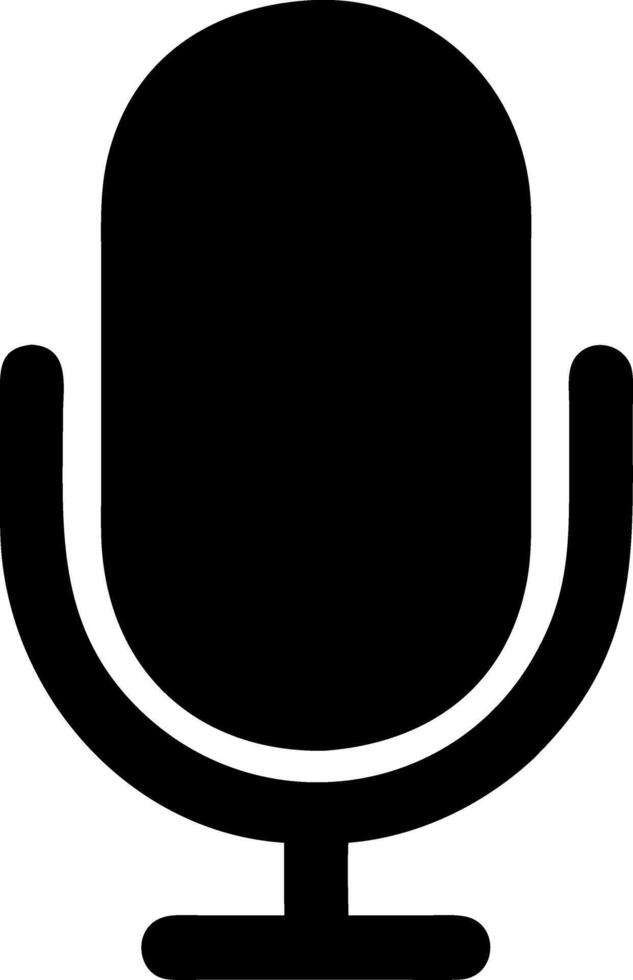 microphone black fill icon vector