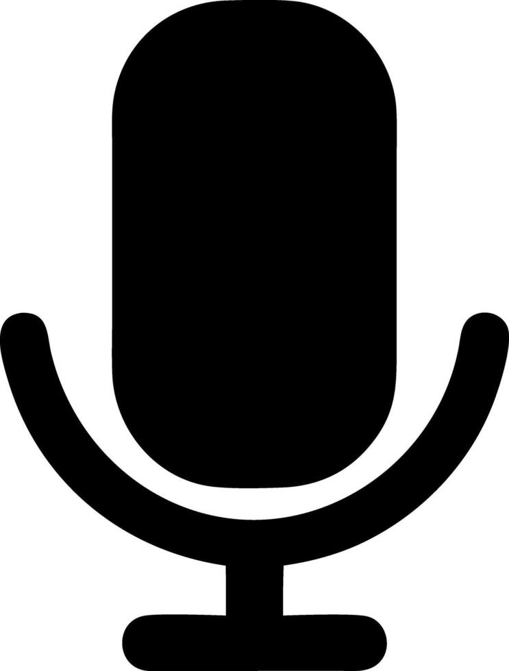 microphone black fill icon vector