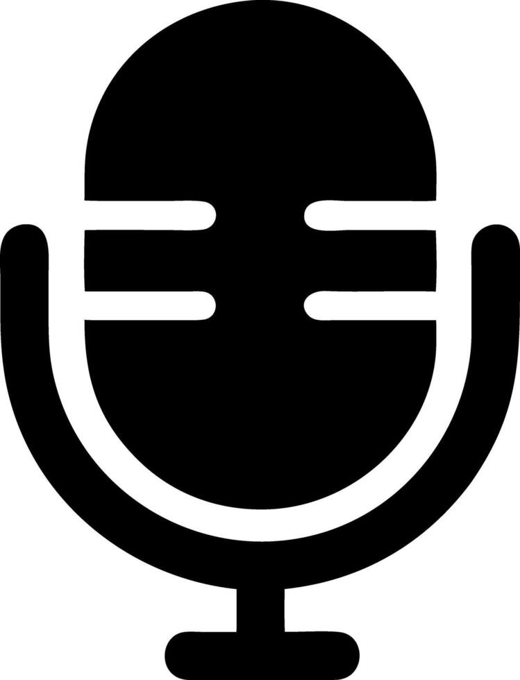 microphone black fill icon vector