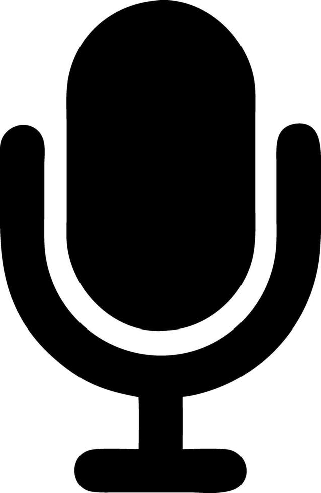 microphone black fill icon vector