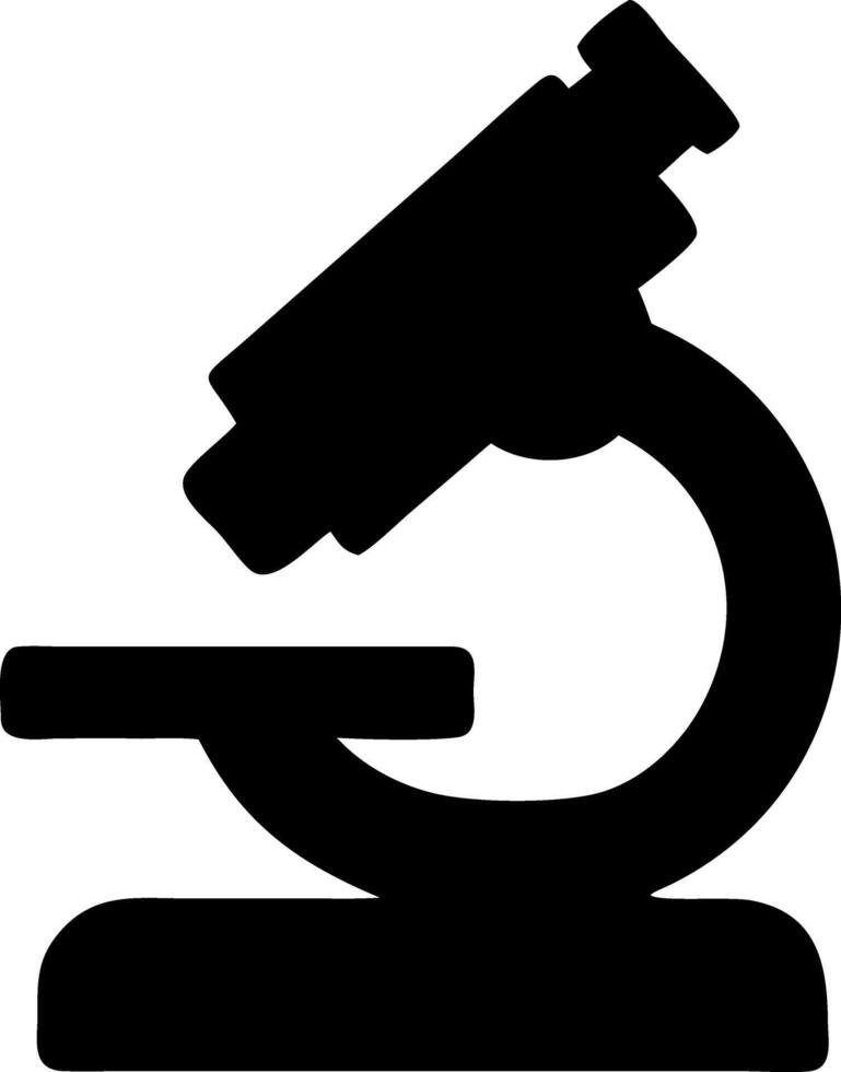 microscope black fill icon vector