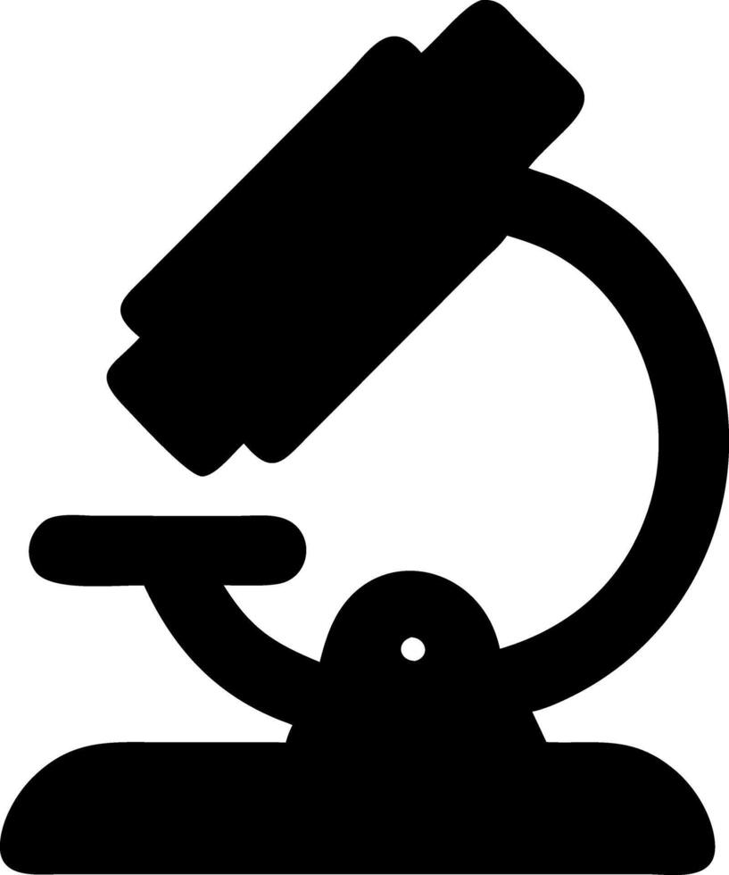 microscope black fill icon vector