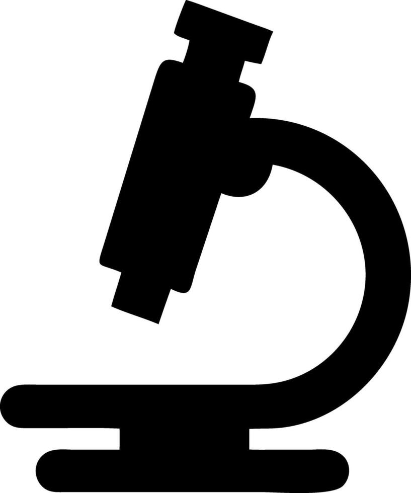 microscope black fill icon vector
