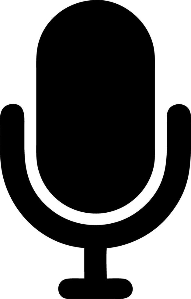 microphone black fill icon vector