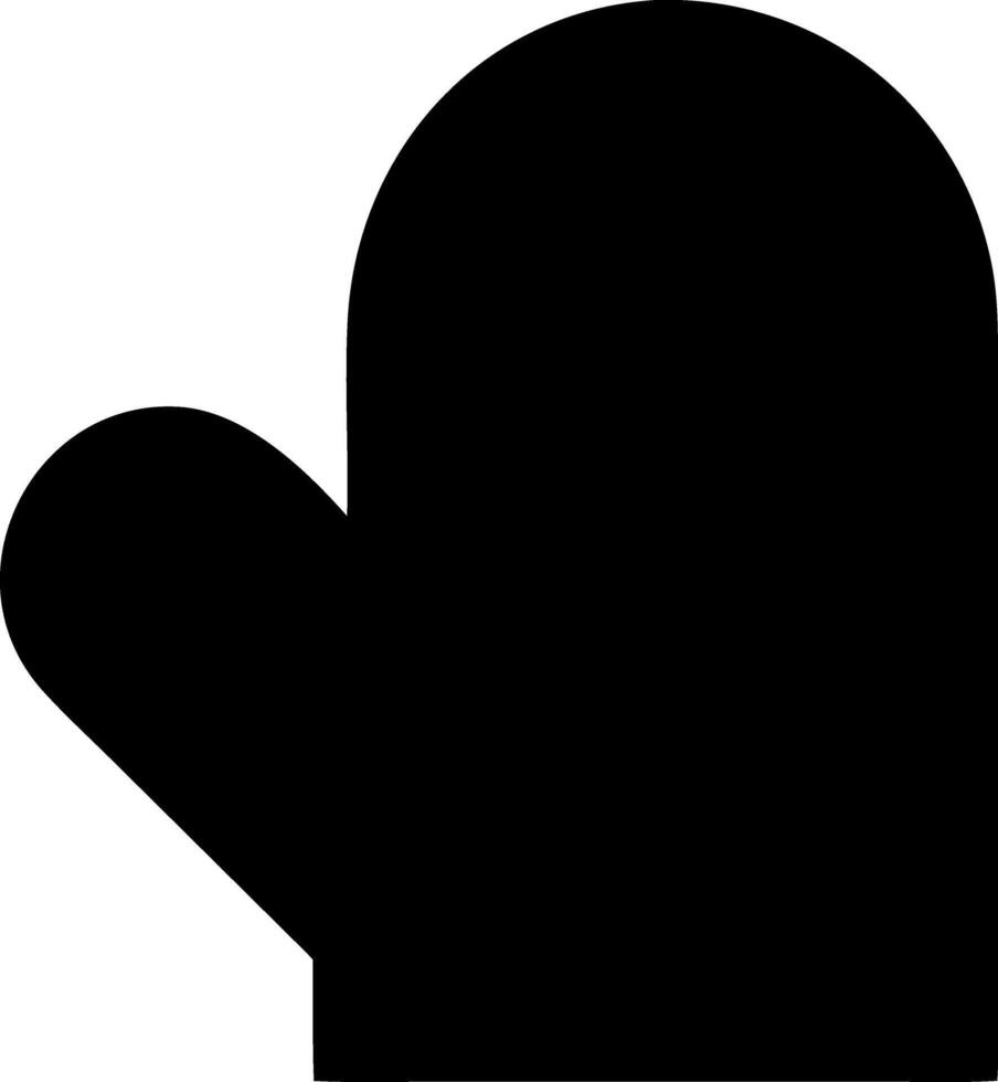 mitten black fill icon vector