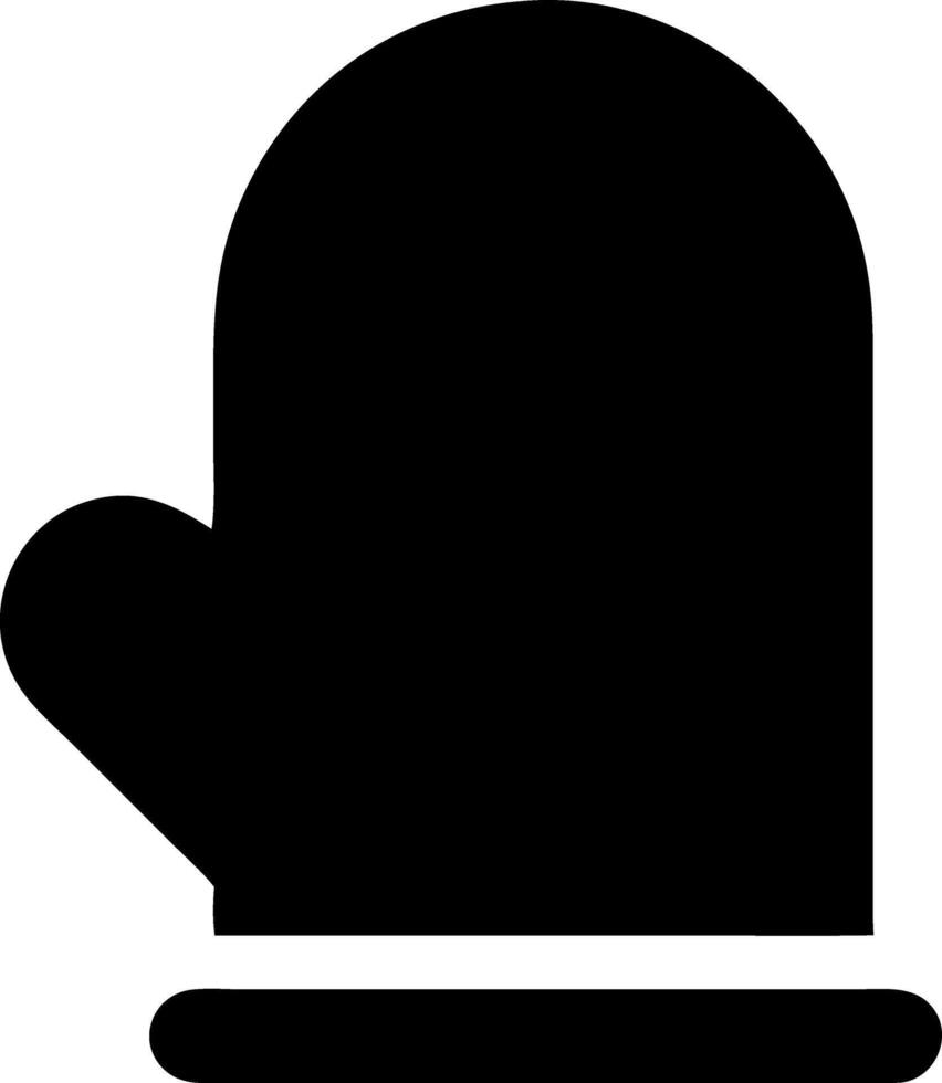 mitten black fill icon vector