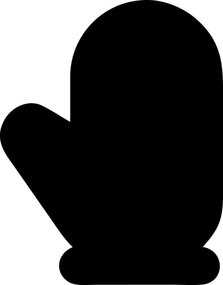 mitten black fill icon vector