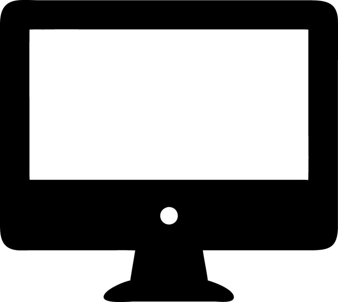 monitor black fill icon vector
