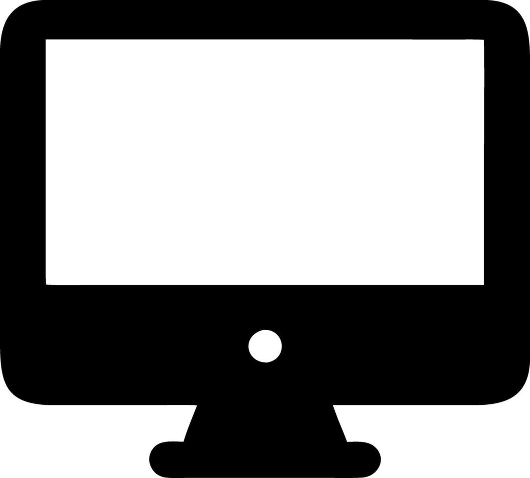 monitor black fill icon vector
