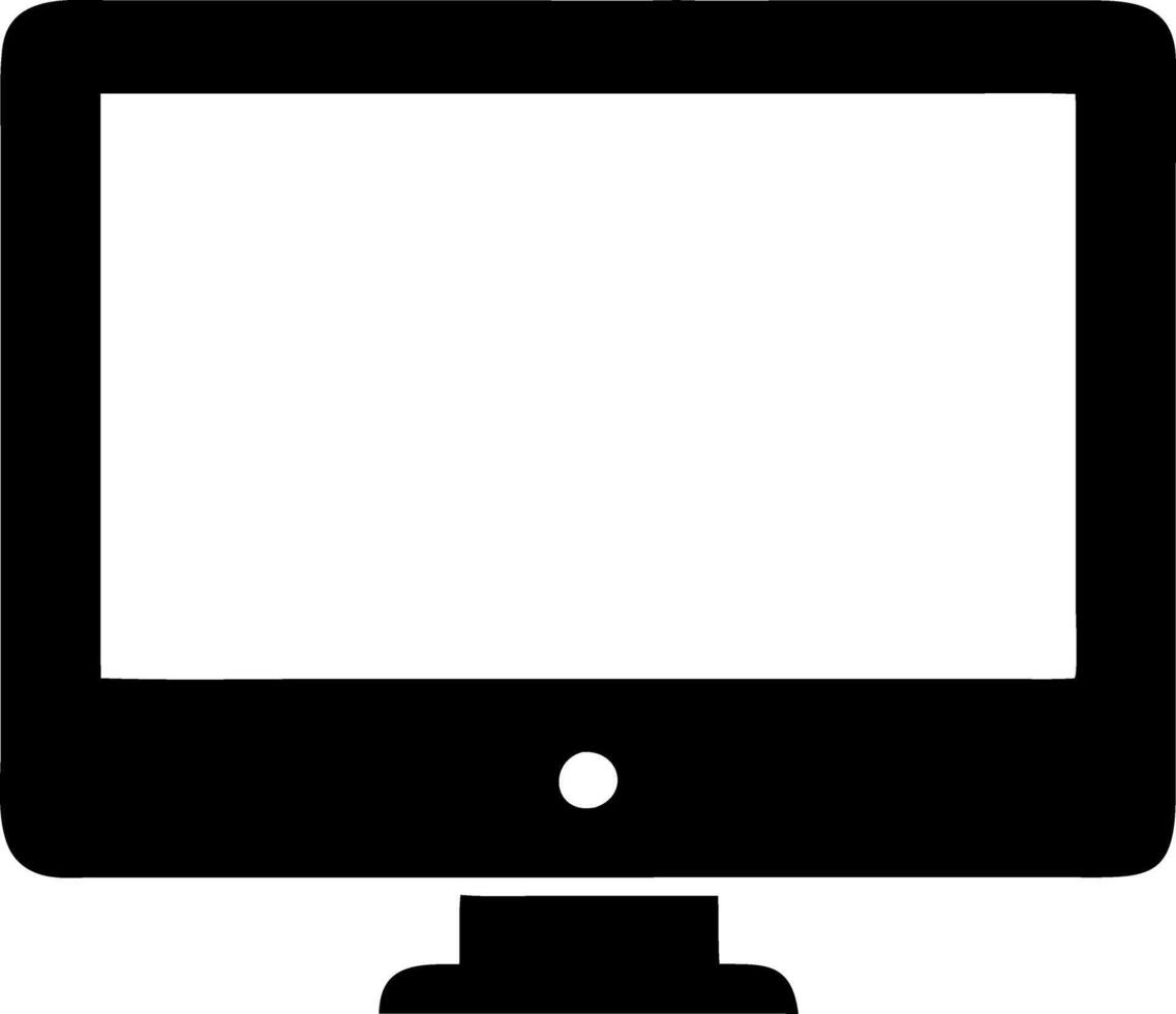 monitor black fill icon vector