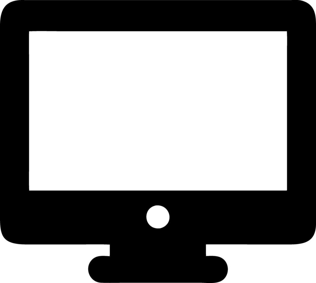 monitor black fill icon vector